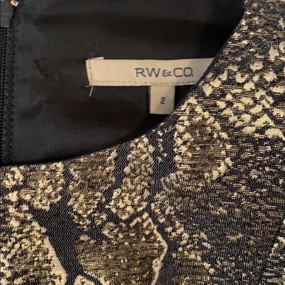 RW&Co Snake skin gold Metallic Dress Sz 2 - Picture 3 of 4